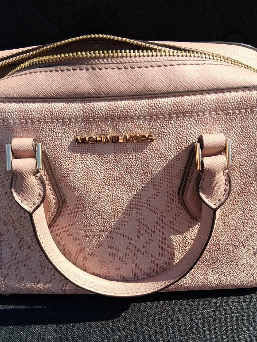 Michael Kors Pink Signature Logo Dome Satchel